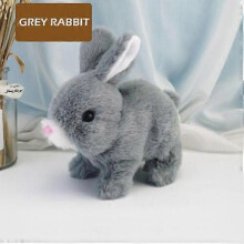 (Grey) Plush Stuffed Rabbit Toy Bunnies Can Walk and Talk for Kids Gift