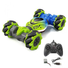 (Blue) Mini 4wd Double Sided Rotating Offroad Remote Control Car For Boy Kids Age 6+