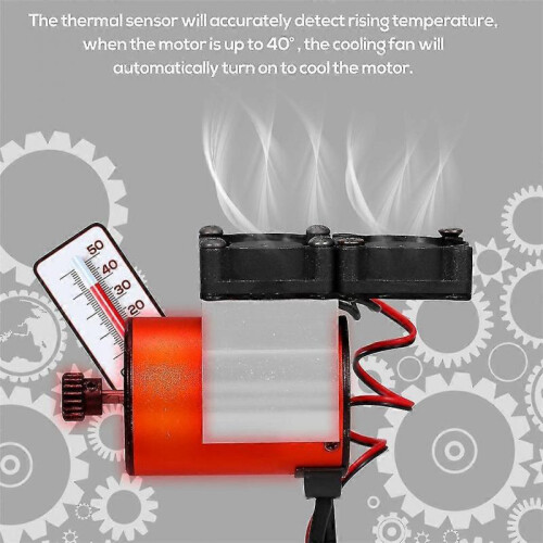(Black) Alloy Double Heatsinks Engine Motor Remote Control Car Truck Buggy Crawler 1