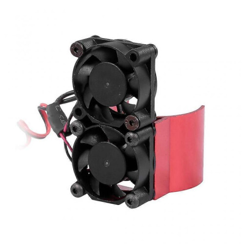 (Red) Alloy Double Heatsinks Engine Motor Remote Control Car Truck Buggy Crawler