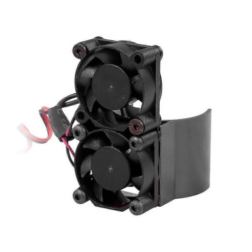 (Black) Alloy Double Heatsinks Engine Motor Remote Control Car Truck Buggy Crawler