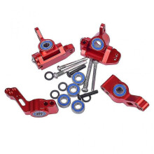 (Red) Alloy Steering Blocks Upgrade Accessories Replaces Part 3736 For Rc Car 1/10