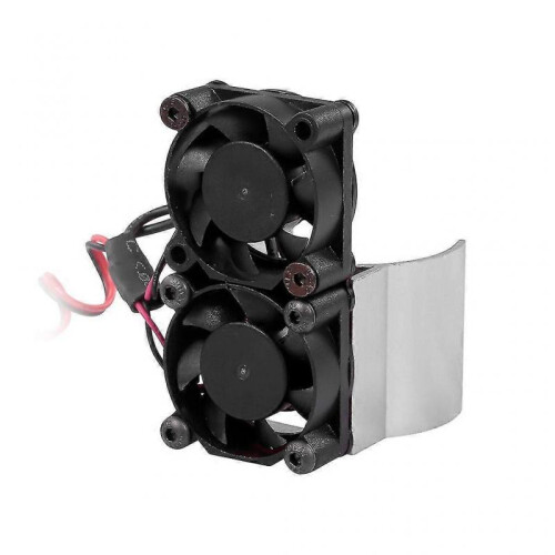 (Silver) Alloy Double Heatsinks Engine Motor Remote Control Car Truck Buggy Crawler