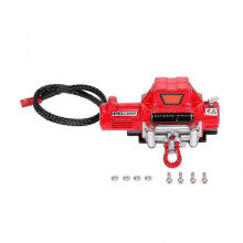 (Red) Rc Car Automatic Simulated Winch For 1/10 Rc Crawler Car Scx10 Redcat Rc