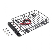 Metal Roof Rack with Light Decorative Parts for 1/10 Scx10 Trx4 D90 Tf2 Cc01 Rc Crawler Car Upgrade Accessories