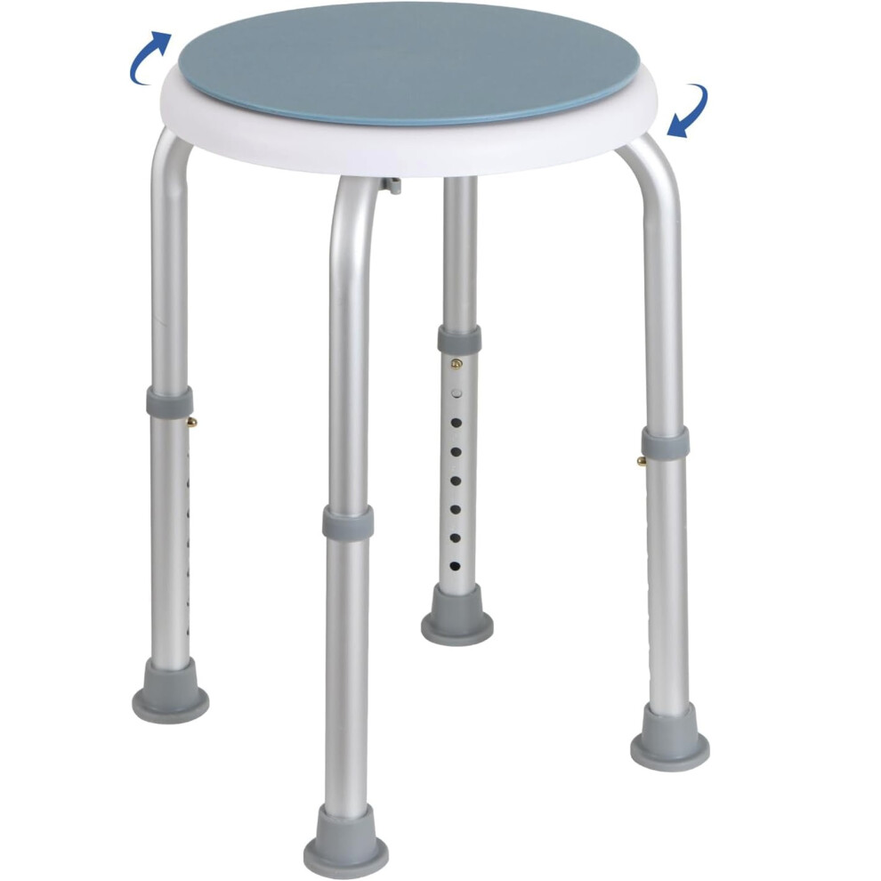 Gr8 Home Rotating Round Bathroom Shower Stool Swivel Chair Non Slip Bath Seat
