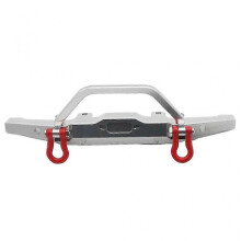 (Silver) Metal Front Bumper Upgrade Parts With Hook For C14 Semi-card-black