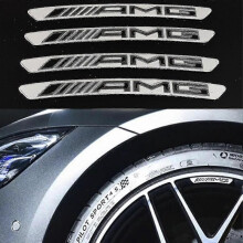 4pcs Alloy Mercedes Amg Wheel Rim Sticker Emblem Badge Silver