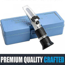 (With plastic case) Honey refractometer for honey moisture, brix and baume, 3-in-1 uses, 58-90% brix scale range honey moisture tester with atc