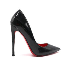 (39) Women Red Sole Pumps New Sexy Bottom Pointed Toe Black Thin High Heel Shoes 8cm 10cm 6cm Shallow Sexy Wedding Shoe