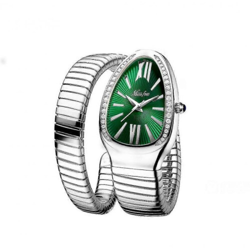 (Q6) Women's Snake Shape Bangle Bracelet Watch