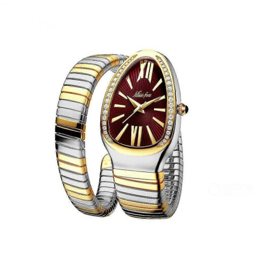 (Q3) Women's Snake Shape Bangle Bracelet Watch
