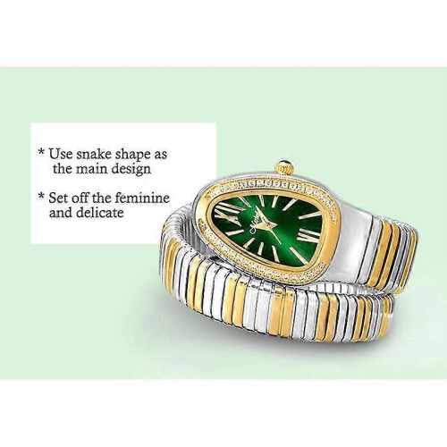 (Q3) Women's Snake Shape Bangle Bracelet Watch 1