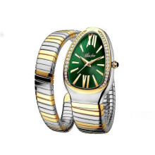 (Q1) Women's Snake Shape Bangle Bracelet Watch