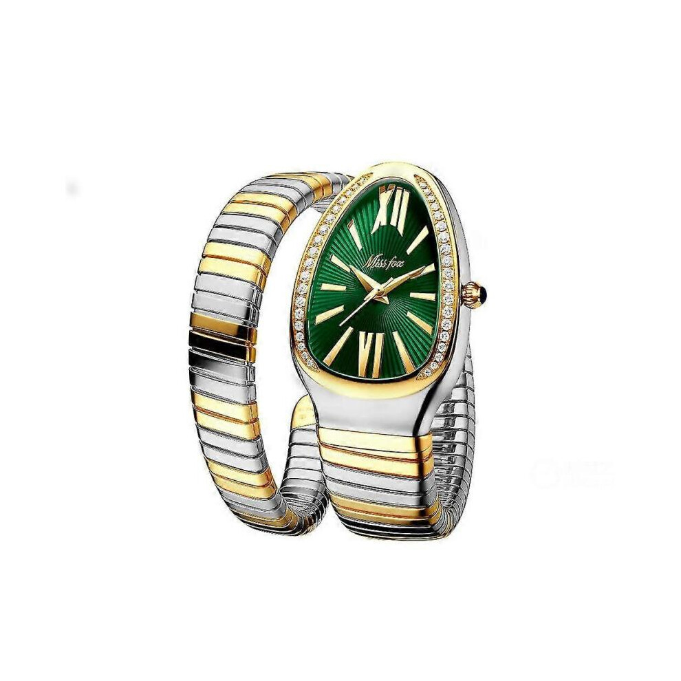 (Q1)Women's Snake Shape Bangle Bracelet Watch