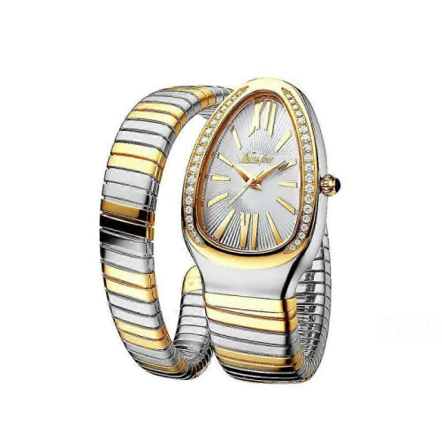 (Q5) Women's Snake Shape Bangle Bracelet Watch