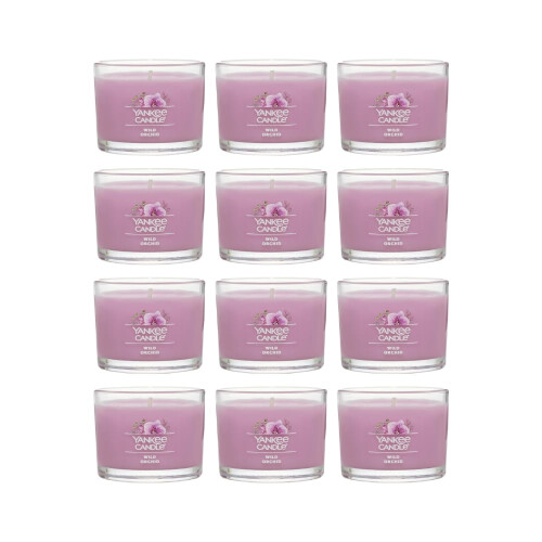 Yankee Candle Yankee Candle Mini Βαζάκι Κεριού, Άρωμα Άγρια Ορχιδέα, 1.3 OZ (Συσκευασία 12)