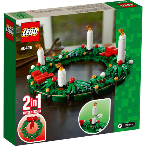 LEGO LEGO ICONIC Christmas 2-in-1 Wreath com Big Red Bow e Advent 40426 1