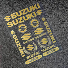 (Matte gold) For Suzuki Stickers Decals Tank Logo Set Helmet Emblem Vinyl Kit