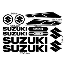 (Black) For Suzuki Stickers Decals Tank Logo Set Helmet Emblem Vinyl Kit