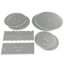 CAKESAFE Essential Zestaw krazkw akrylowych do dekorowania ciast  3 zestawy  okragle 6,25 8,25 10,25 Zestawy krazkw (2 dyski w kazdym rozm