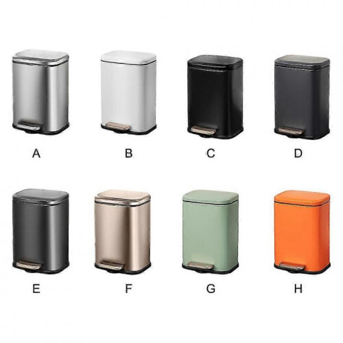 (gray) Stainless Steel Cleverly Designed Trash Can For Kitchen And Bathroom 2