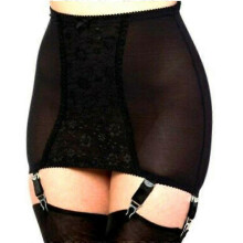 (XXL, Black) Women Sexy Garter Belt High Waist Lace Suspender Adjustable Buckles Strap Xmas Gifts