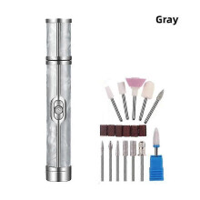 (Gray) Nail Grinder For Human Toenail Sander For Thick Nails Cordless 4 Speeds