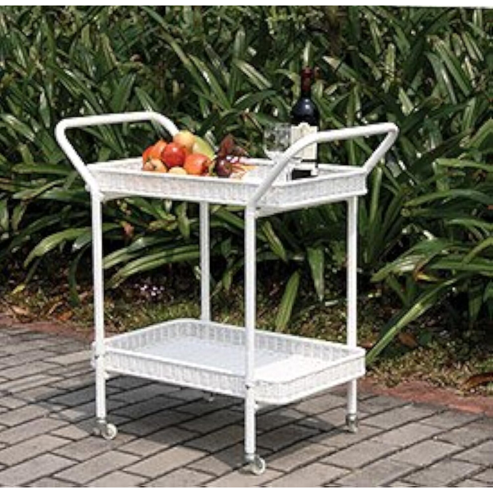 Jeco Outdoor Resin Wicker Serving Cart