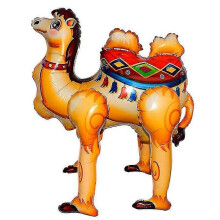 (Yellow) 3d Cute Cartoon Walking Alpaca Camel Aluminum Film Balloon Model Yj53