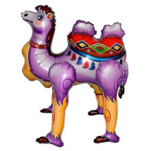 (Brown) 3d Cute Cartoon Walking Alpaca Camel Aluminum Film Balloon Model Yj53