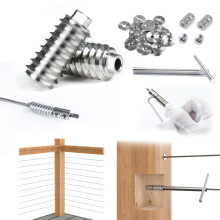 Muzata 40er-Pack 1/8 Zoll unsichtbares Kabelgel   nder-Set, Spannkabel ohne Spannvorrichtung, versteckt, Edelstahl T316, f   r 4x4, 6x6, 8x8 Holzpfos