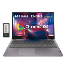 Lenovo Ideapad 3 15,6"" FHD Chromebook Intel Celeron N4500 4 Go de RAM 224 Go de stockage (SSD 64 Go + station d'accueil 160 Go) Carte graphique I
