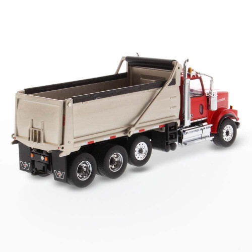 Diecast Masters Western Star 4900 SFFA com Eixo Elevatório | Camioneta de Carga Prata | Modelo 1:50 1