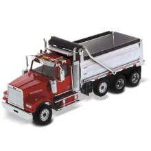 Diecast Masters Western Star 4900 SFFA com Eixo Elevatório | Camioneta de Carga Prata | Modelo 1:50