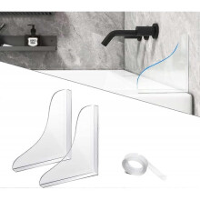 Shower Splash Guard, 2pcs Shower Water Guard, Bathtub Corner Splash Guard with Adhesive Tape for Bathtub Corner