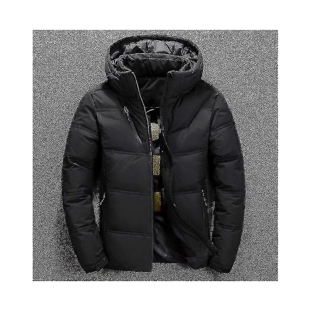 (XXXL,COLOR Black)Winter Jacket Men High Quality Red Black Down Coat Hooded Parka Fashion Male White Duck Down Jacket Thick Warm Snow Outwear