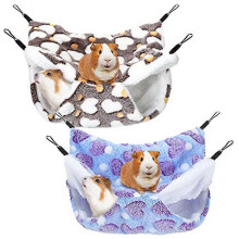 2 Pieces Guinea Pig Rat Hammock Guinea Pig Ferret Hanging Hammock Toys Bed for Small Animals S