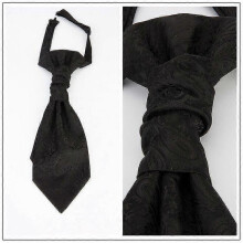 (Black) Man Ascot Tie Wedding | Men Formal Ascot Tie | Satin Wedding Cravat | Satin Suit Vest Tie - Ties