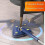 (Blue) 360 Rotatable Adjustable Cleaning Mop Long Handle Triangular Mop Reusable Spin Mop Stainless Steel Handle Mop 2