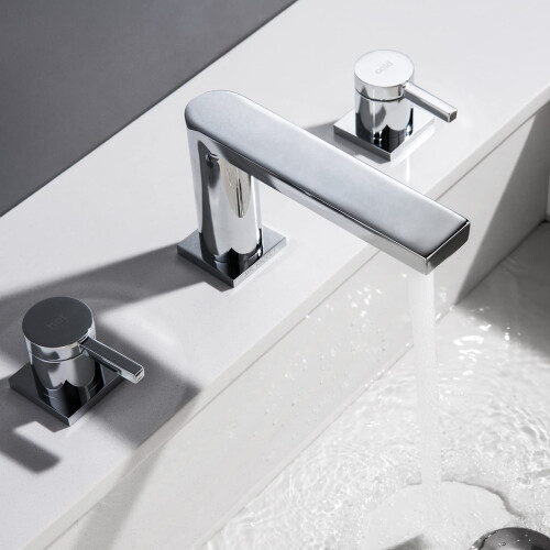 Torres de Luxo para Lavabo 3 Furos, Torneira de Banheiro 2 Manípulos 8 Polegadas, com Dreno Pop-up 1