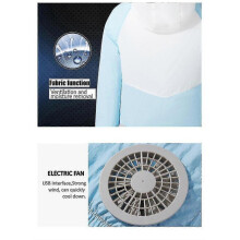 (3XL, White) Air Conditioning Clothes Summer Cooling Fan Jacket For Men Women Outdoor