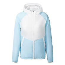 (XL, White blue) Air Conditioning Clothes Summer Cooling Fan Jacket For Men Women Outdoor