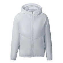 (4XL, Gray white) Air Conditioning Clothes Summer Cooling Fan Jacket For Men Women Outdoor