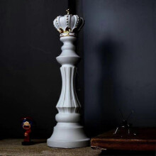 (40cm King White) Luxury Chess Set Home Decoration Resin Chess Pieces Family Board Games International Chess Figurines Chessmen Pendulum Ornaments
