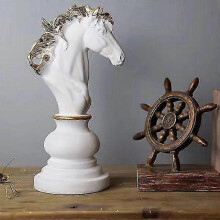 (27cm Knight Queen) Luxury Chess Set Home Decoration Resin Chess Pieces Family Board Games International Chess Figurines Chessmen Pendulum Ornaments