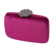 (Purple) Women Handbag Evening Party Bridal Clutch Flower Lock Bag Prom Wedding Wallet