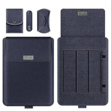 (11 12inch, Dark Blue) Laptop Sleeve Bag 4 In 1 Laptop Stand Case With Cable Strap & Mouse Pa