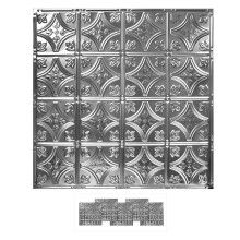 Techos de estao estadounidense [Kit de 5 paquete] 24 """" x 24 """" 100% de baldosas de techo de uas de estao | Patrn #3 Color de nquel cepillado Di