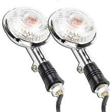 (2PCS White) 2pcs Motorcycle Turn Signal Light Amber Round Indicator Lens For Yamaha Xv400 Xv650 Xv1100 Xv1300 Xvs400 Xvs650 Xvs1100 Virago